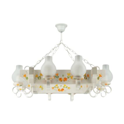 Brilagi - Chain-hung chandelier QUEEN 8xE14/40W/230V beech/cream