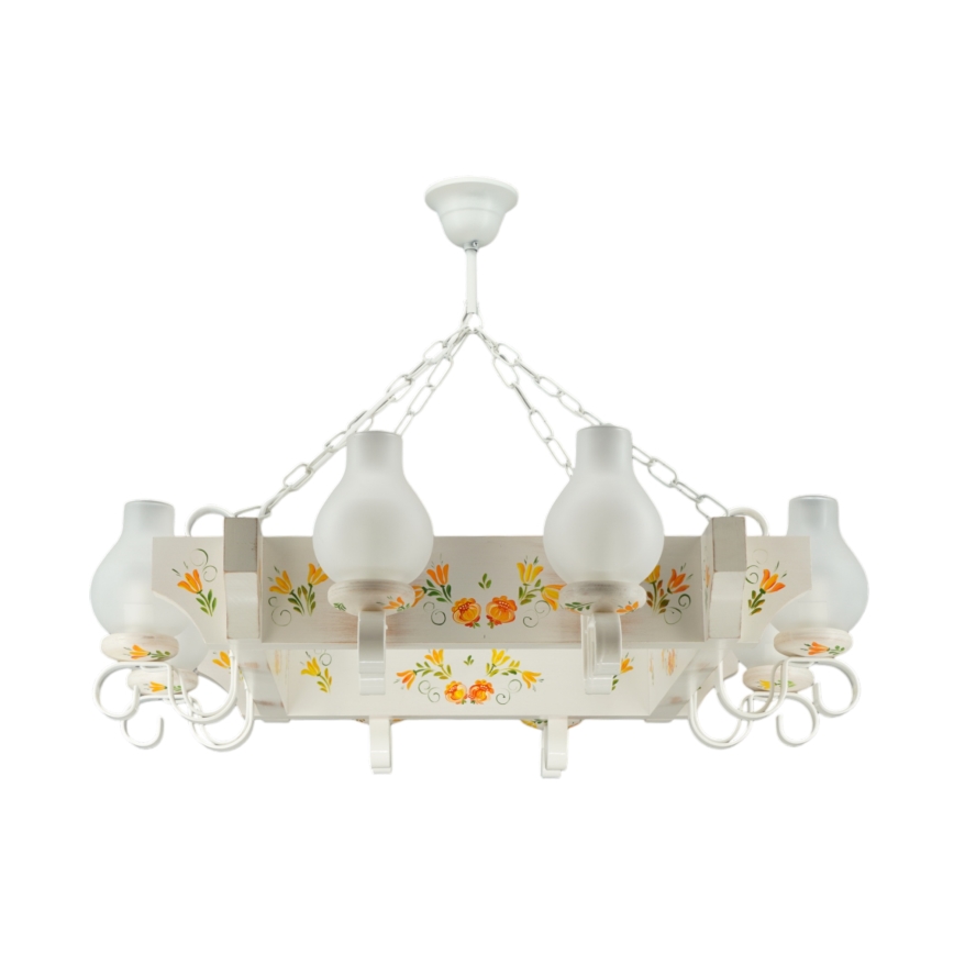 Brilagi - Chain-hung chandelier QUEEN 8xE14/40W/230V beech/cream