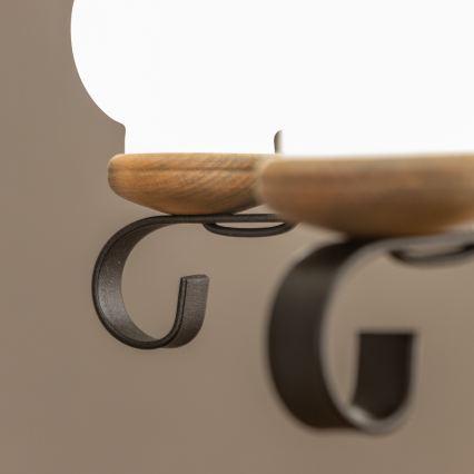 Brilagi - Chain-hung chandelier ROATA 5xE14/40W/230V, 50 cm diameter, beech