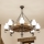 Brilagi - Chain-hung chandelier ROATA 8xE14/40W/230V Ø 70 cm beech/walnut
