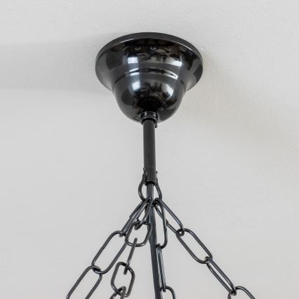 Brilagi - Chain-hung chandelier ROATA 8xE14/40W/230V Ø 70 cm beech/walnut