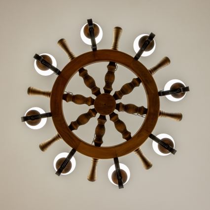 Brilagi - Chain-hung chandelier TIMONA 8xE14/40W/230V Ø 70 cm beech