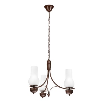 Brilagi - Chain-hung LED Chandelier COTTAGE 3xE14/40W/230V Beech/Brown/White