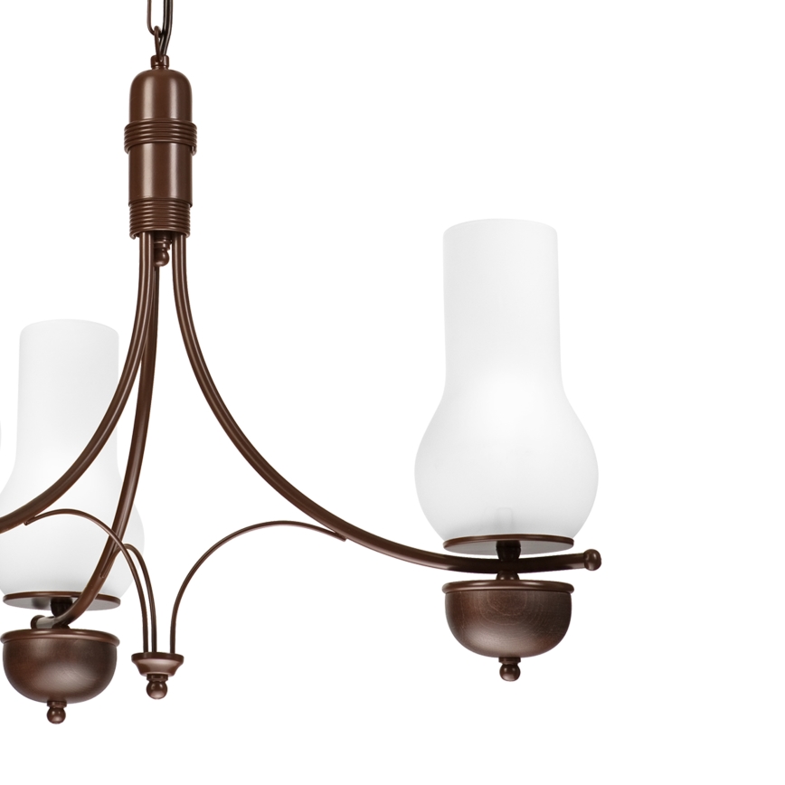 Brilagi - Chain-hung LED Chandelier COTTAGE 3xE14/40W/230V Beech/Brown/White
