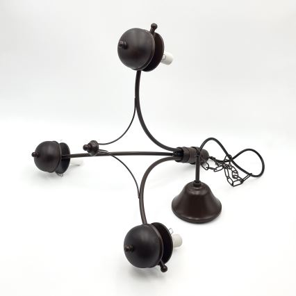 Brilagi - Chain-hung LED Chandelier COTTAGE 3xE14/40W/230V Beech/Brown/White
