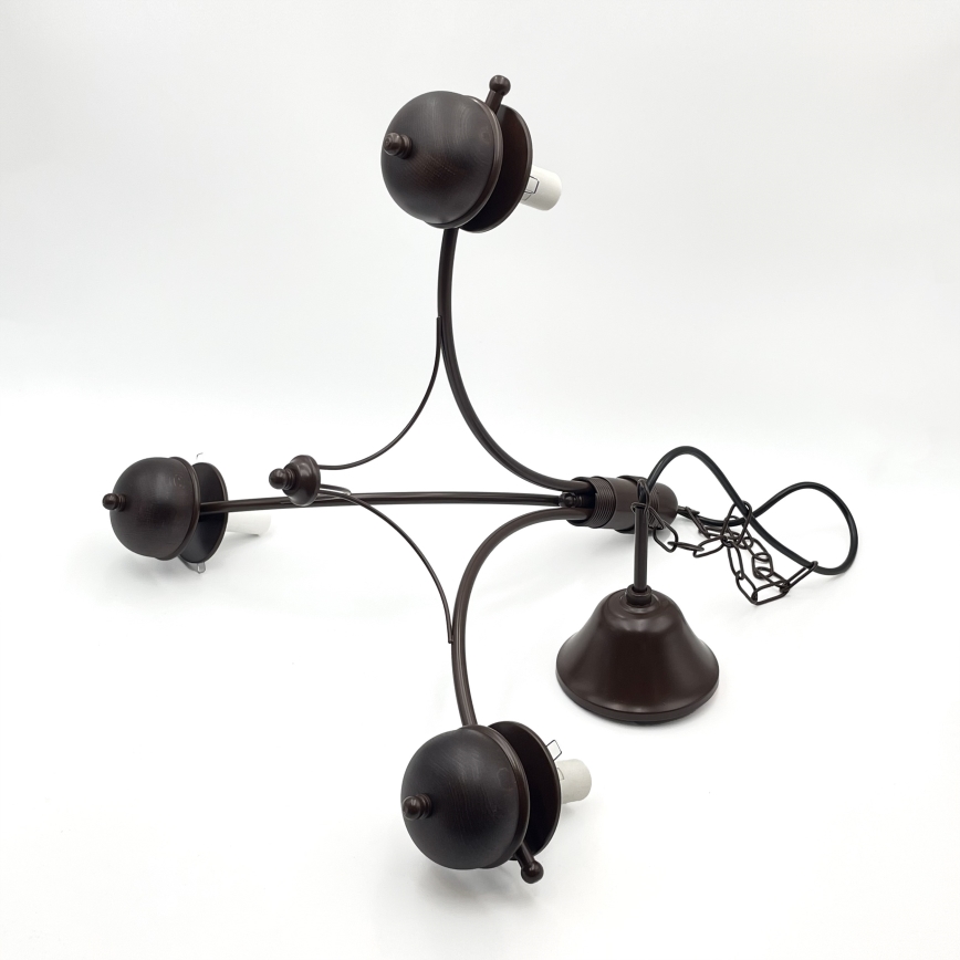 Brilagi - Chain-hung LED Chandelier COTTAGE 3xE14/40W/230V Beech/Brown/White