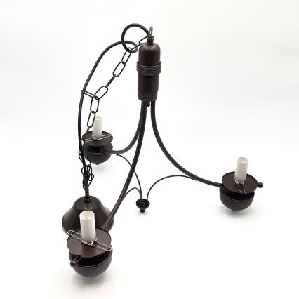 Brilagi - Chain-hung LED Chandelier COTTAGE 3xE14/40W/230V Beech/Brown/White