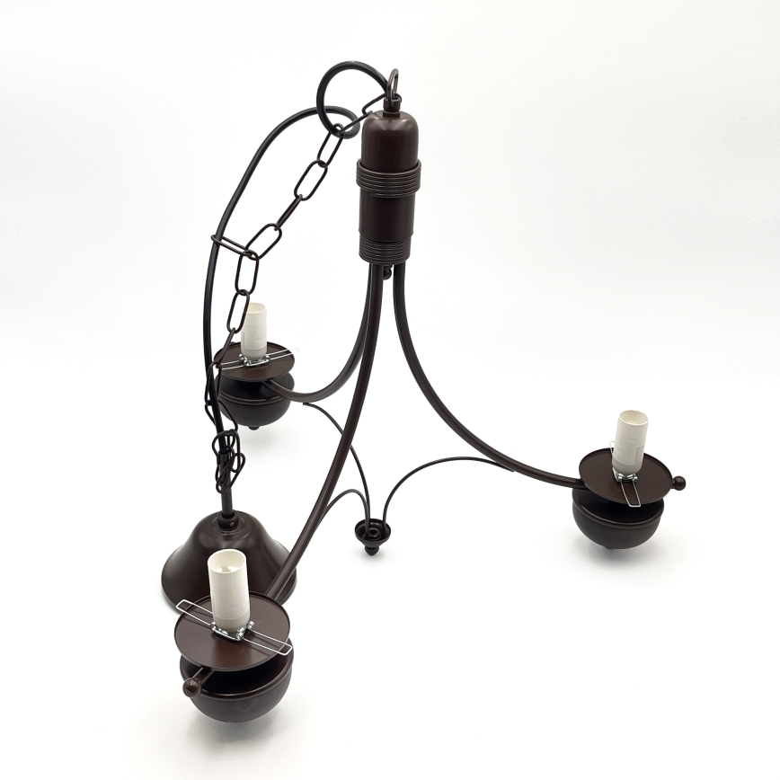 Brilagi - Chain-hung LED Chandelier COTTAGE 3xE14/40W/230V Beech/Brown/White