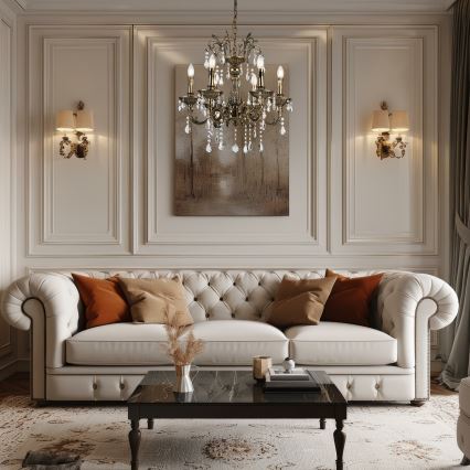 Brilagi - Chandelier on a chain CLASSIC 6xE14/60W/230V brass