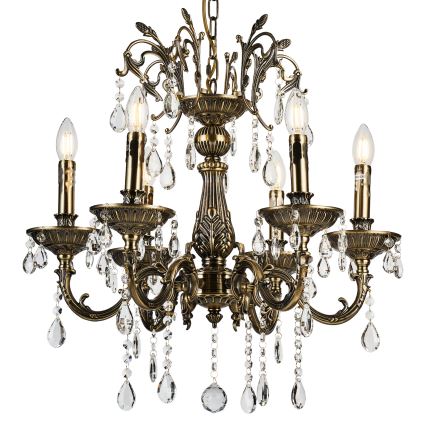 Brilagi - Chandelier on a chain CLASSIC 6xE14/60W/230V brass