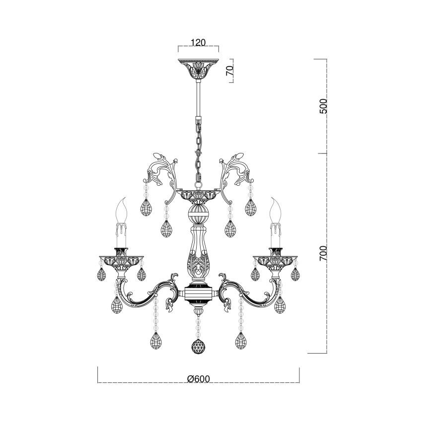 Brilagi - Chandelier on a chain CLASSIC 6xE14/60W/230V brass