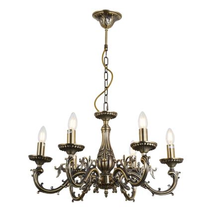 Brilagi - Chandelier on a chain CLASSIC 6xE14/60W/230V brass
