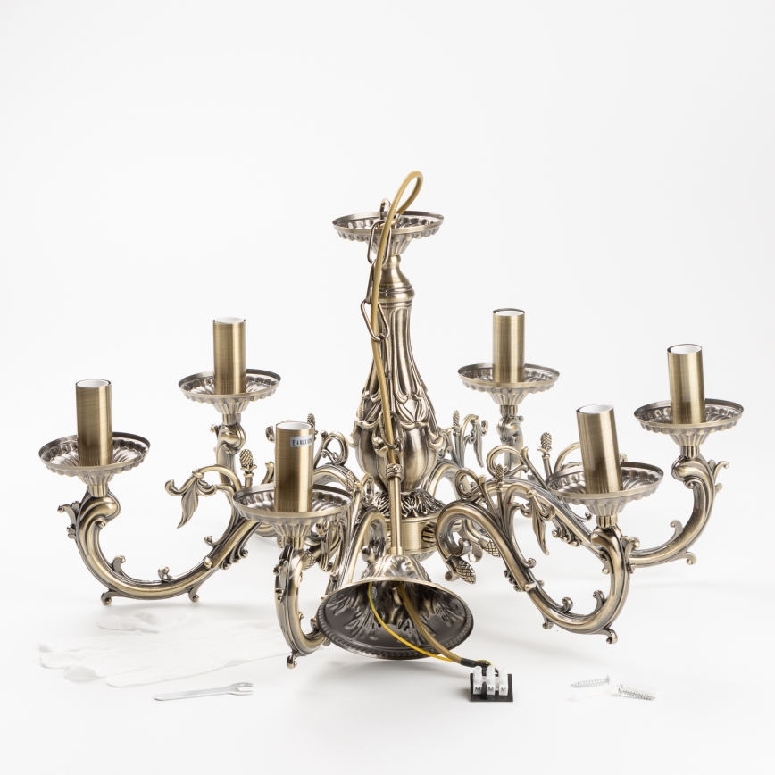 Brilagi - Chandelier on a chain CLASSIC 6xE14/60W/230V brass