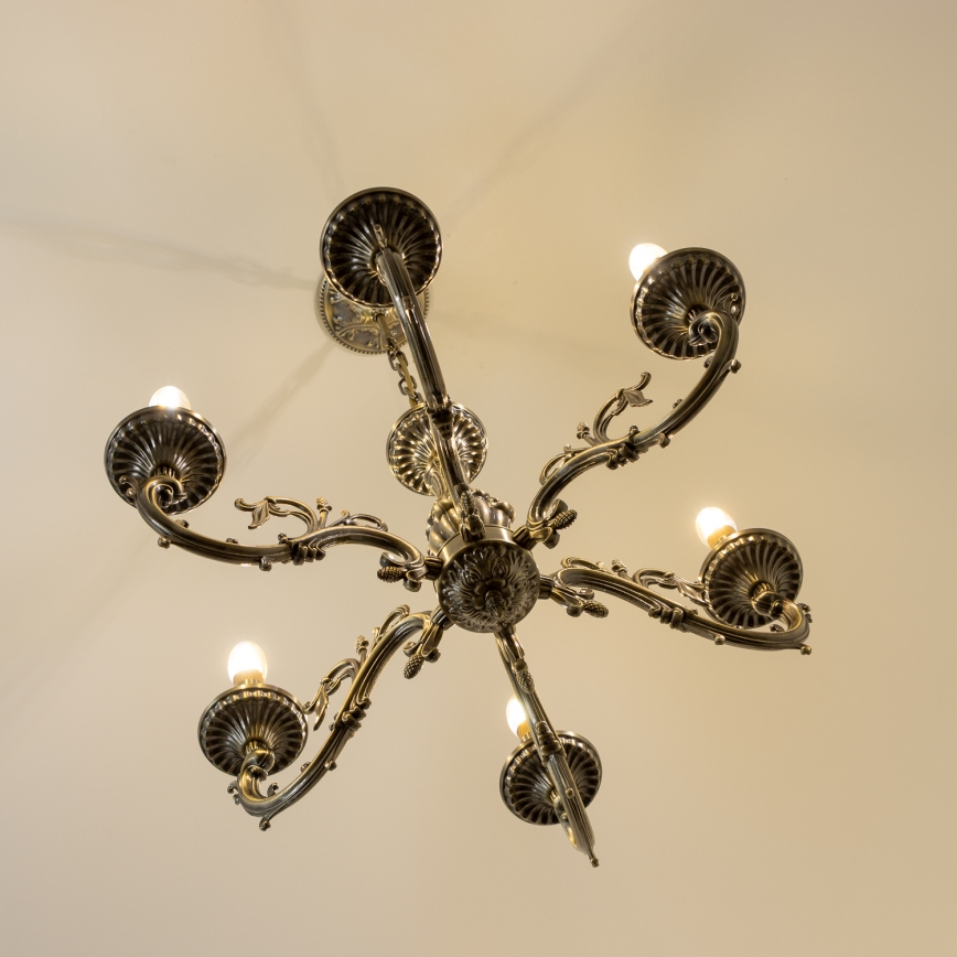 Brilagi - Chandelier on a chain CLASSIC 6xE14/60W/230V brass