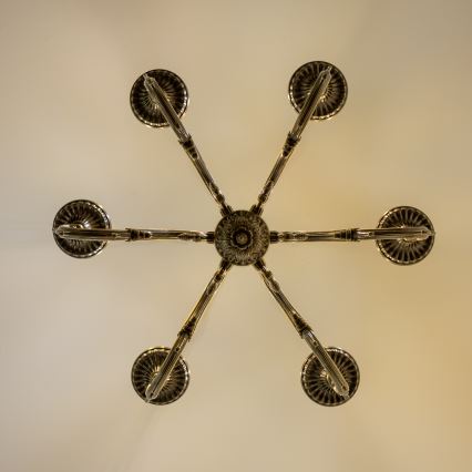 Brilagi - Chandelier on a chain CLASSIC 6xE14/60W/230V brass