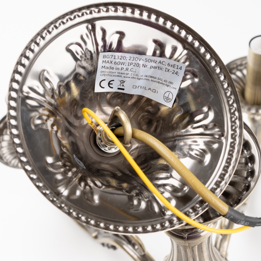 Brilagi - Chandelier on a chain CLASSIC 6xE14/60W/230V brass