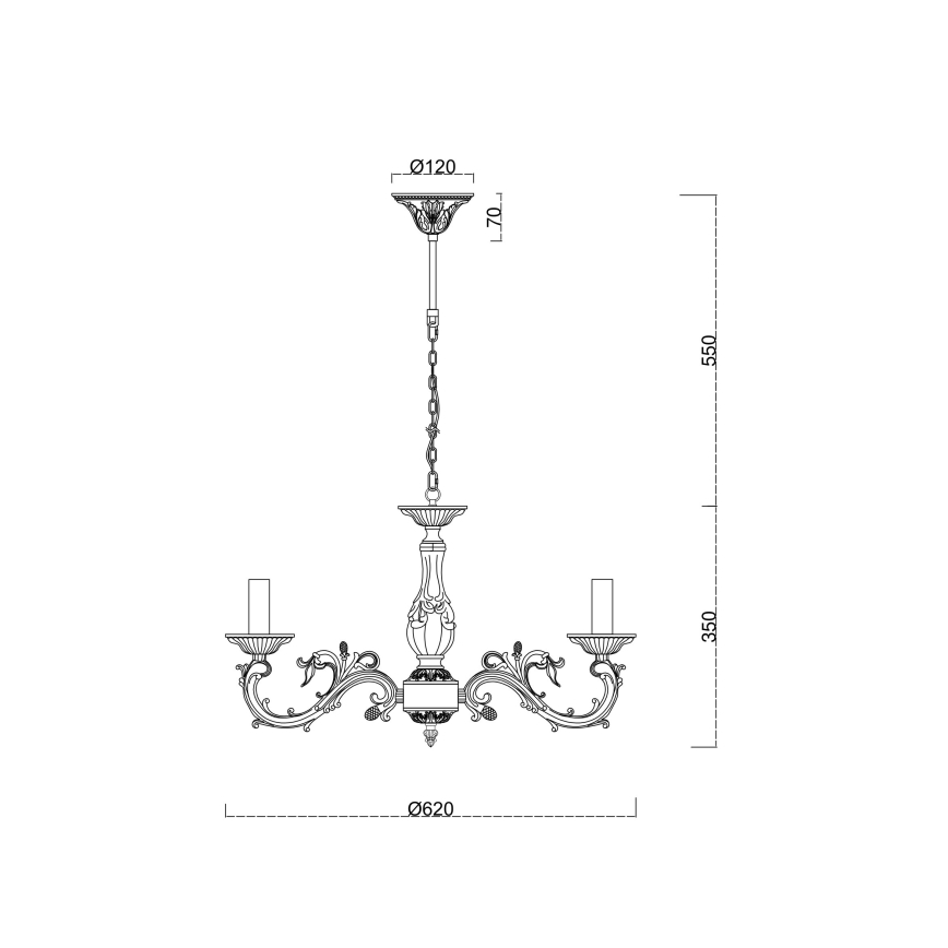 Brilagi - Chandelier on a chain CLASSIC 6xE14/60W/230V brass