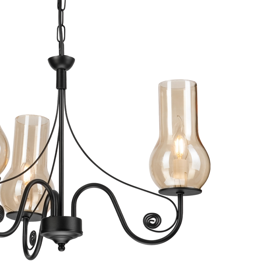 Brilagi - Chandelier on a chain COTTAGE 3xE14/40W/230V black/brown