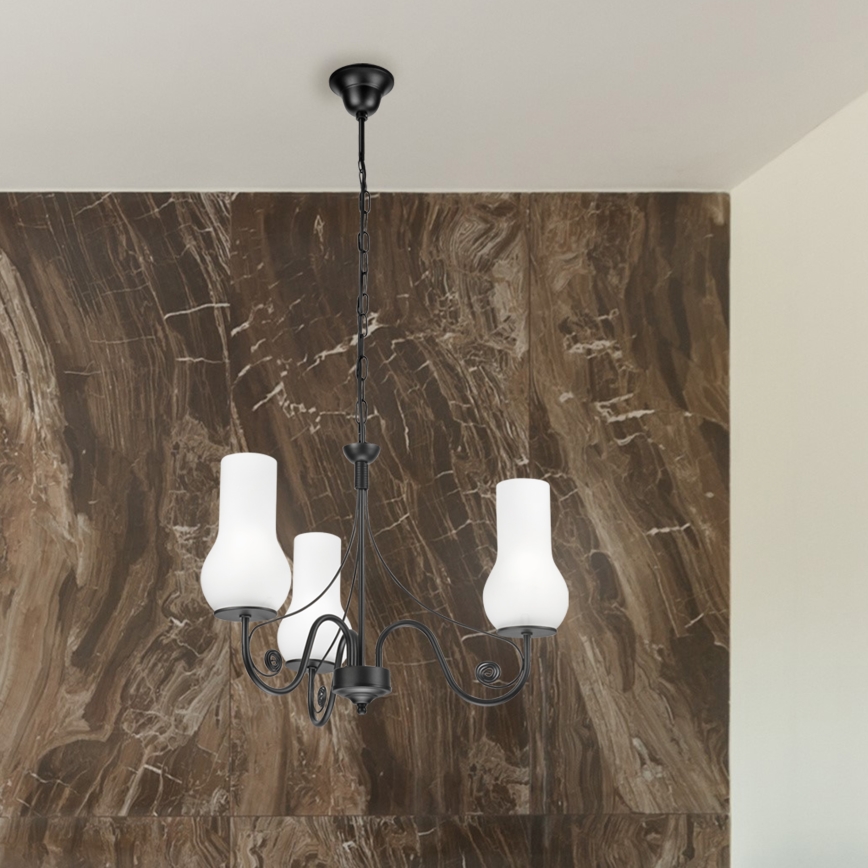 Brilagi - Chandelier on a chain COTTAGE 3xE14/40W/230V black/white