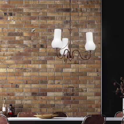 Brilagi - Chandelier on a chain COTTAGE 3xE14/40W/230V brown/white