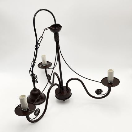 Brilagi - Chandelier on a chain COTTAGE 3xE14/40W/230V brown/white