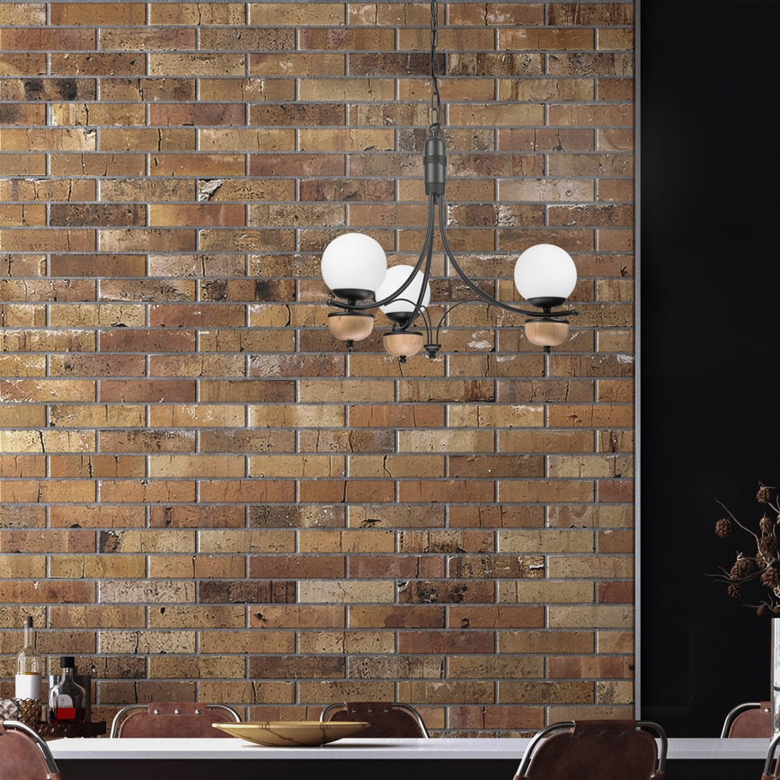 Brilagi - Chandelier on a chain COTTAGE 3xG9/40W/230V beech/white