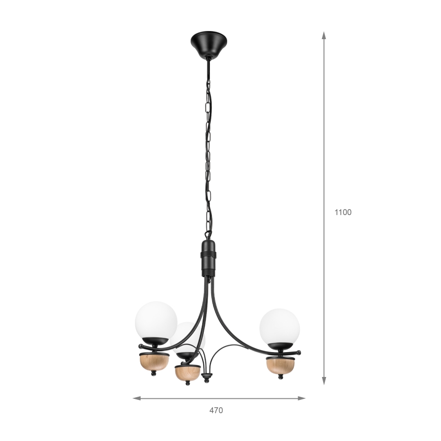 Brilagi - Chandelier on a chain COTTAGE 3xG9/40W/230V beech/white