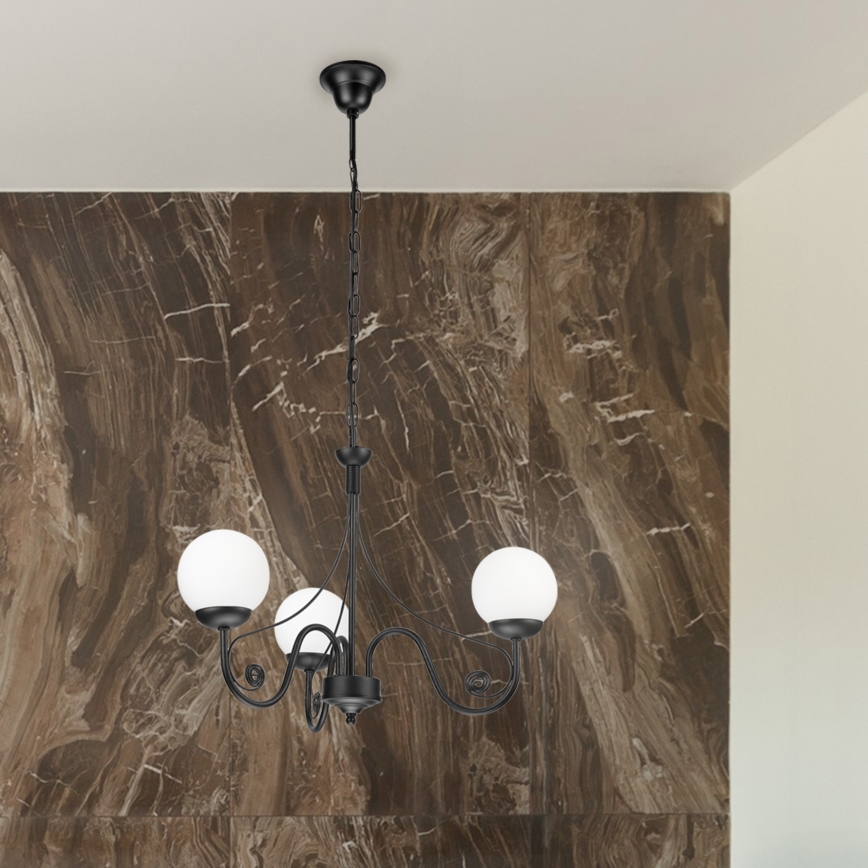 Brilagi - Chandelier on a chain COTTAGE 3xG9/40W/230V black/white