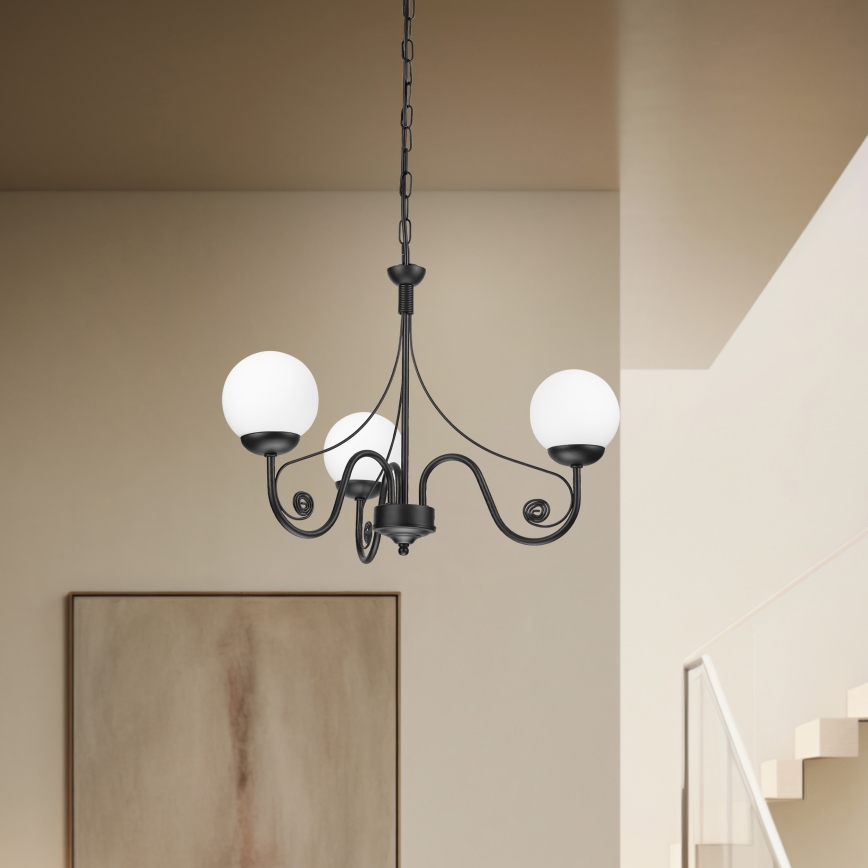 Brilagi - Chandelier on a chain COTTAGE 3xG9/40W/230V black/white
