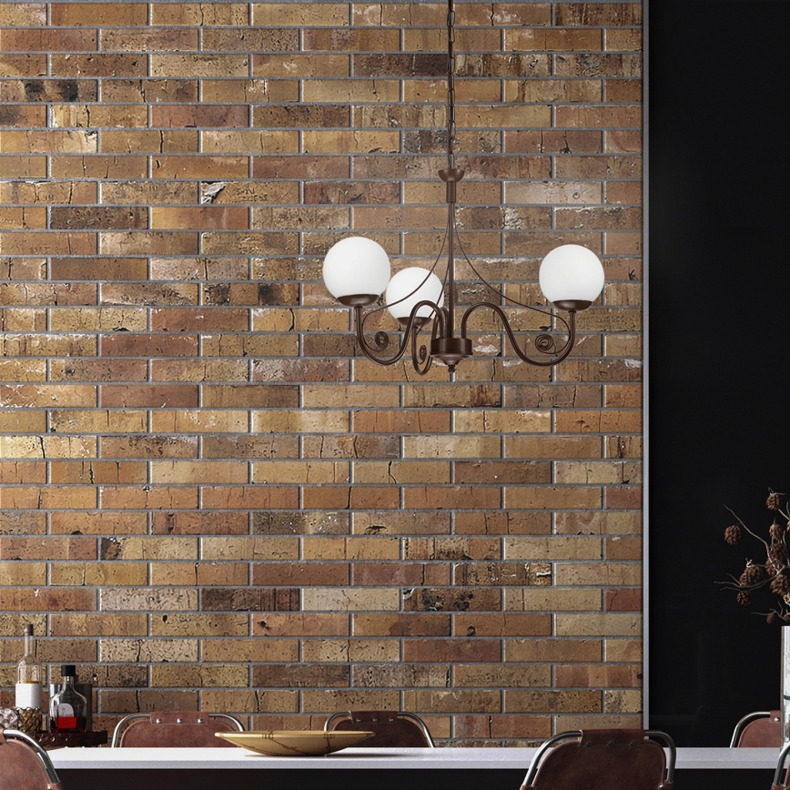 Brilagi - Chandelier on a chain COTTAGE 3xG9/40W/230V brown/white