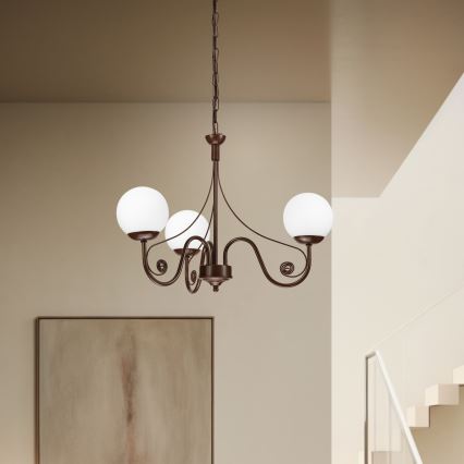 Brilagi - Chandelier on a chain COTTAGE 3xG9/40W/230V brown/white