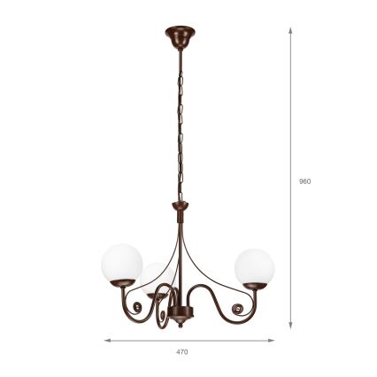 Brilagi - Chandelier on a chain COTTAGE 3xG9/40W/230V brown/white