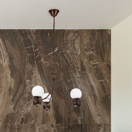 Brilagi - Chandelier on a chain COTTAGE 3xG9/40W/230V oak/white