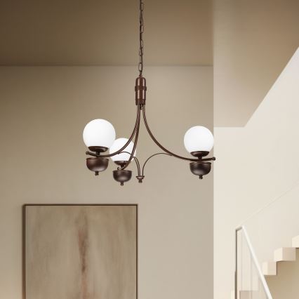 Brilagi - Chandelier on a chain COTTAGE 3xG9/40W/230V oak/white