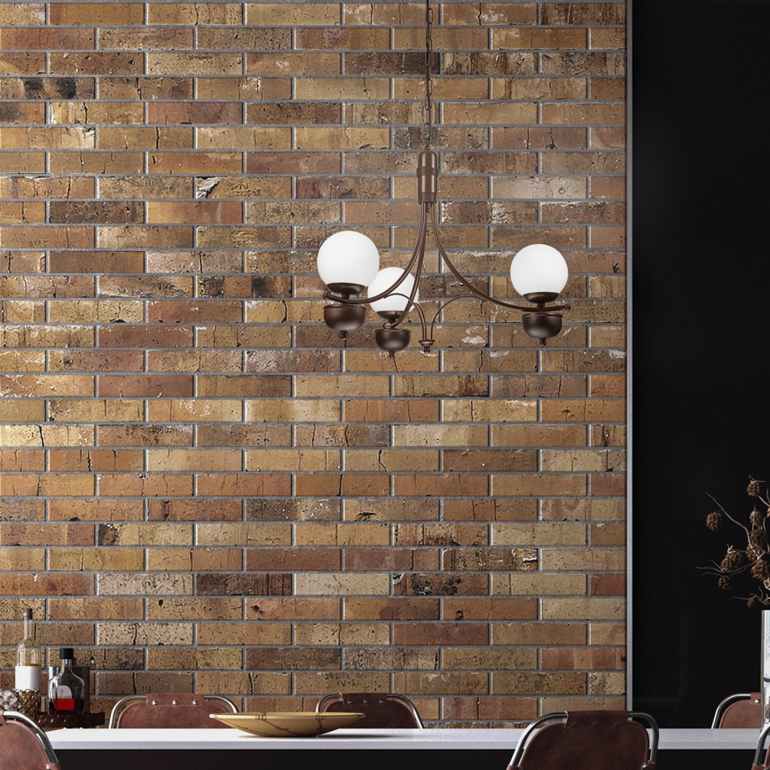Brilagi - Chandelier on a chain COTTAGE 3xG9/40W/230V oak/white
