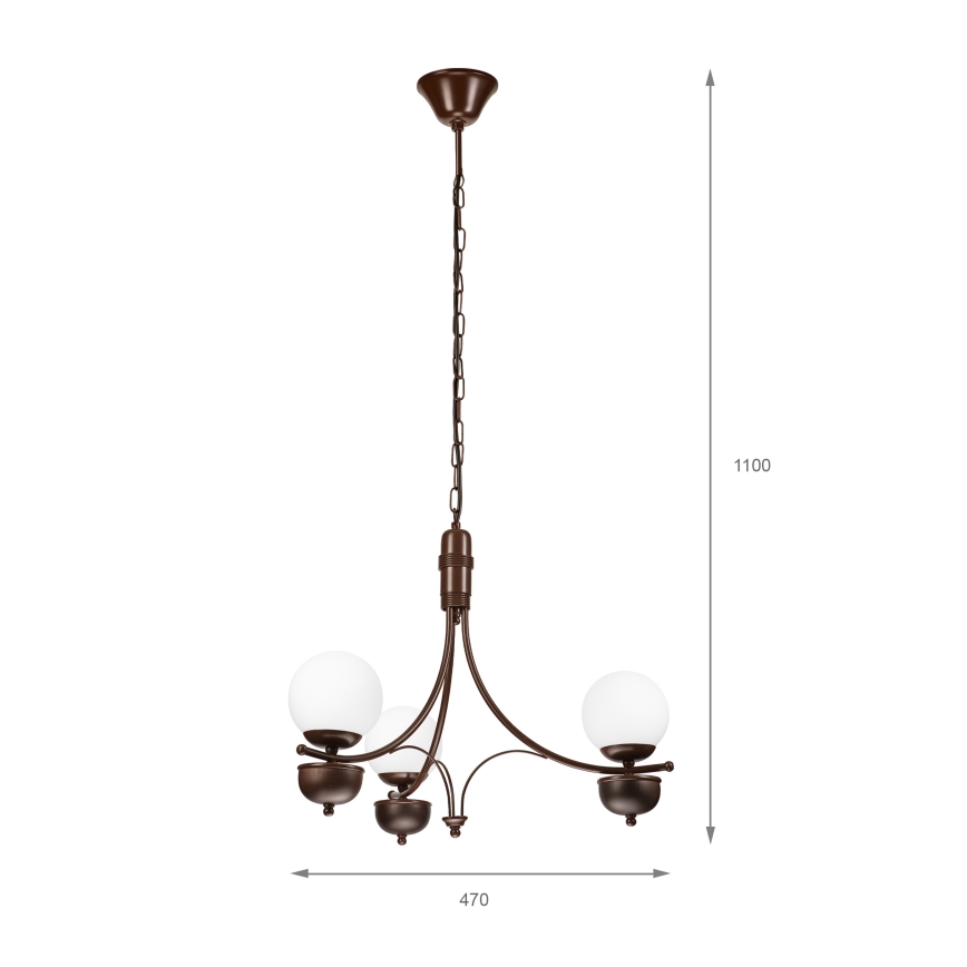 Brilagi - Chandelier on a chain COTTAGE 3xG9/40W/230V oak/white