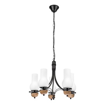 Brilagi - Chandelier on a chain COTTAGE 5xE14/40W/230V beech/white