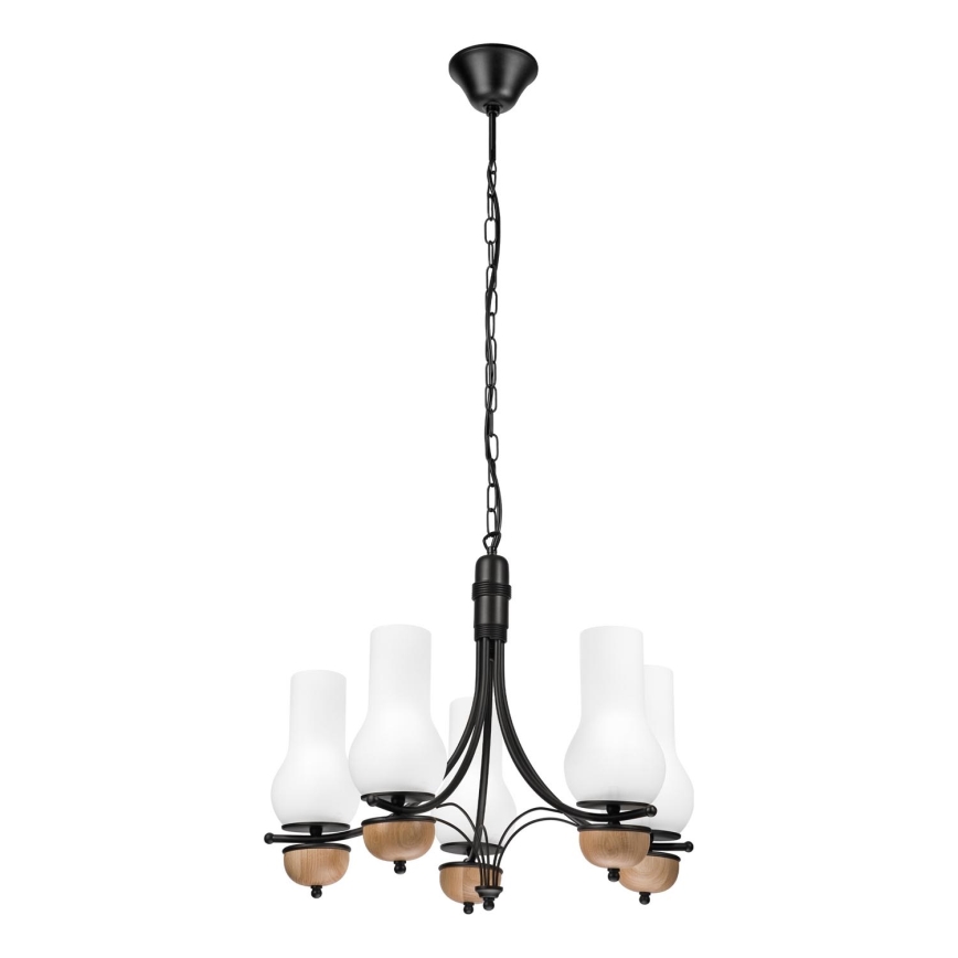 Brilagi - Chandelier on a chain COTTAGE 5xE14/40W/230V beech/white