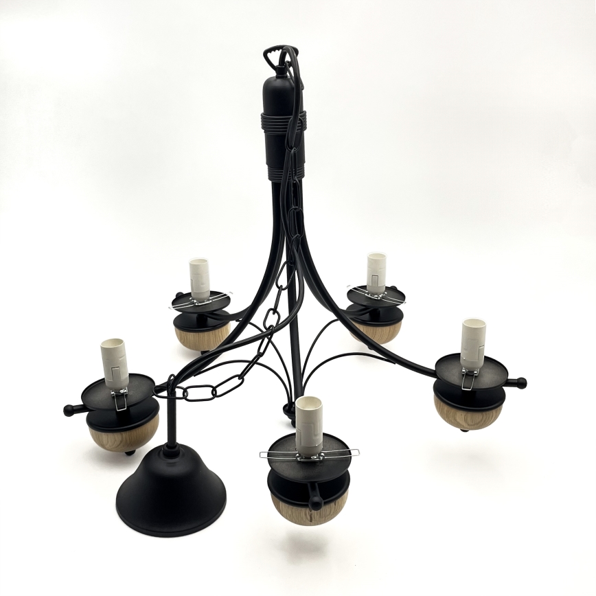 Brilagi - Chandelier on a chain COTTAGE 5xE14/40W/230V beech/white