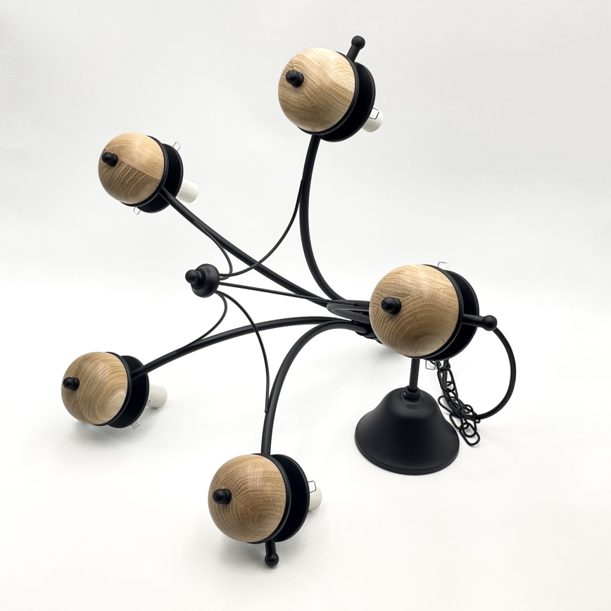 Brilagi - Chandelier on a chain COTTAGE 5xE14/40W/230V beech/white