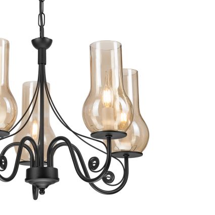 Brilagi - Chandelier on a chain COTTAGE 5xE14/40W/230V black/brown