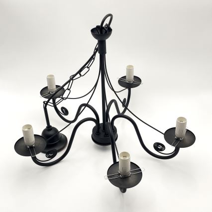 Brilagi - Chandelier on a chain COTTAGE 5xE14/40W/230V black/brown