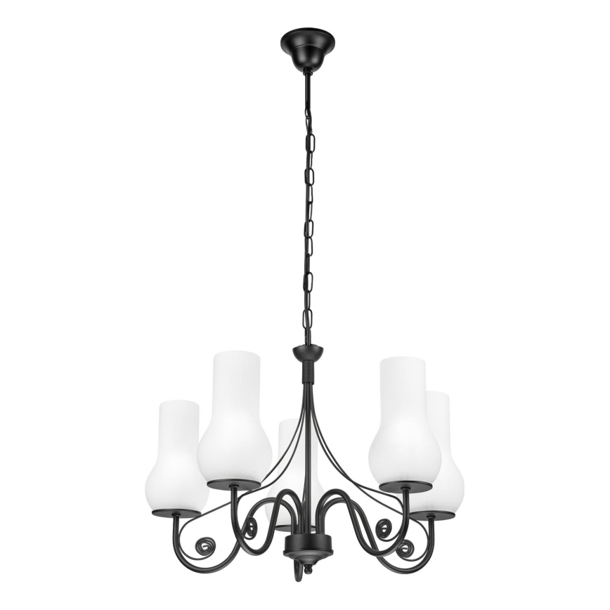 Brilagi - Chandelier on a chain COTTAGE 5xE14/40W/230V black/white