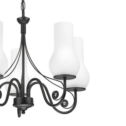 Brilagi - Chandelier on a chain COTTAGE 5xE14/40W/230V black/white