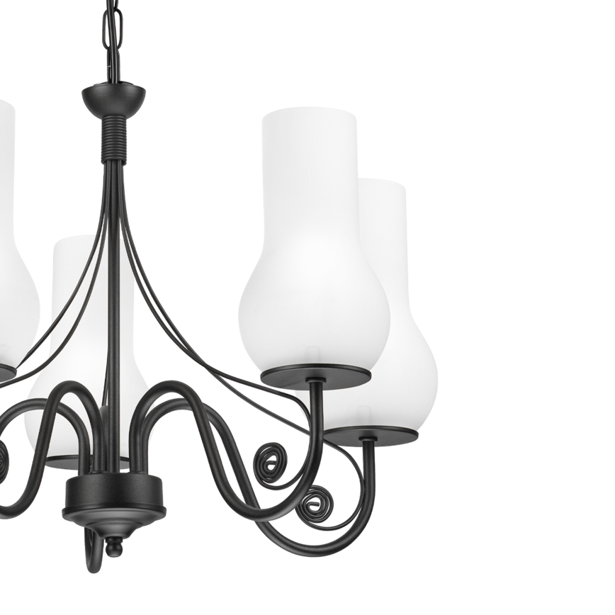 Brilagi - Chandelier on a chain COTTAGE 5xE14/40W/230V black/white