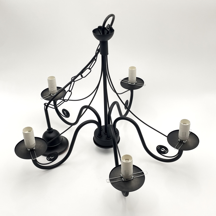 Brilagi - Chandelier on a chain COTTAGE 5xE14/40W/230V black/white