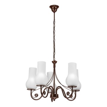 Brilagi - Chandelier on a chain COTTAGE 5xE14/40W/230V brown/white