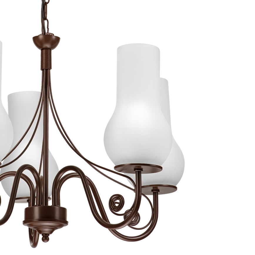 Brilagi - Chandelier on a chain COTTAGE 5xE14/40W/230V brown/white