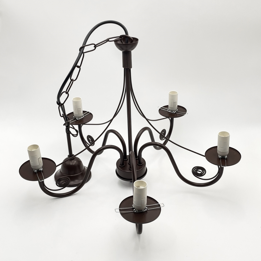 Brilagi - Chandelier on a chain COTTAGE 5xE14/40W/230V brown/white