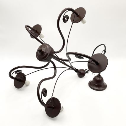 Brilagi - Chandelier on a chain COTTAGE 5xE14/40W/230V brown/white